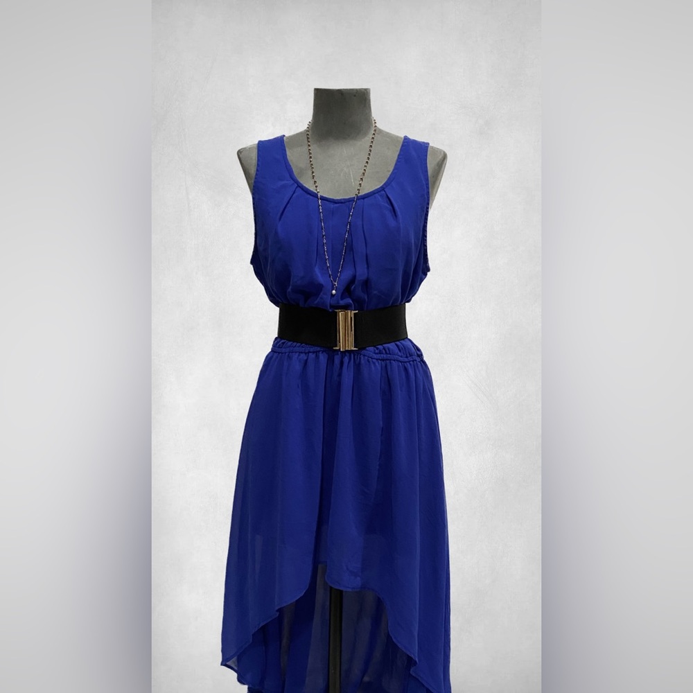 Royal blue high low dress